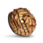 Quatro dekorowane Klasyczne okrągłe ciasteczko z dziurką dekorowane polewą kakaową .